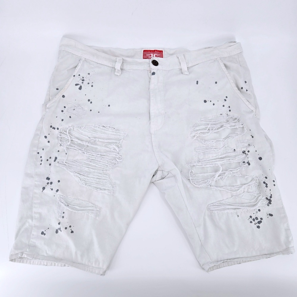 Jordan Craig White Distressed Paint Splatter Legacy Edition Shorts Size 40